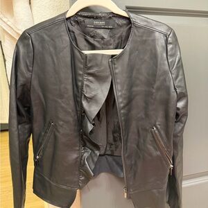 Zara Sleek Black Leather Jacket